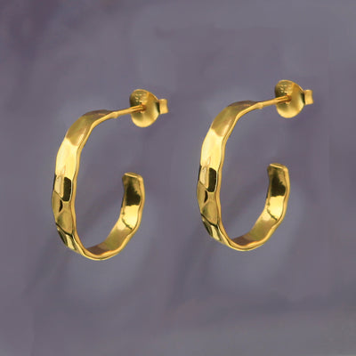 Photo of Gold Textured Hoop Earrings