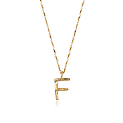 Initial Necklaces In Gold Letter F