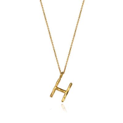 Initial Necklaces In Gold Letter H