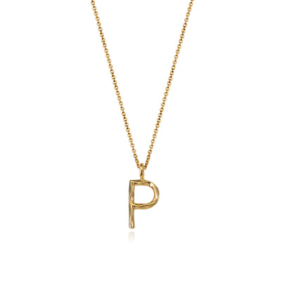 Initial Necklaces In Gold Letter P