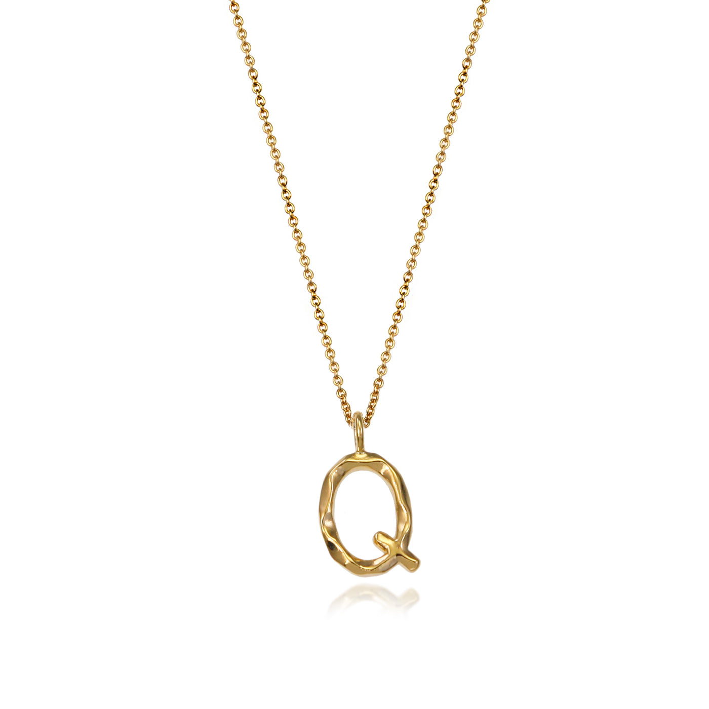 Initial Necklaces In Gold Letter Q