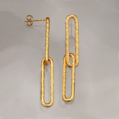 Image of Gold Long Link Earrings