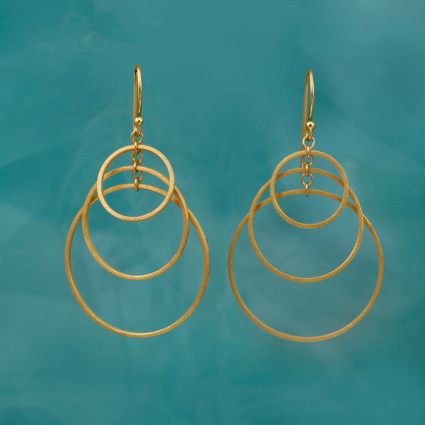 Image of Triple Hoop Gold Earrings