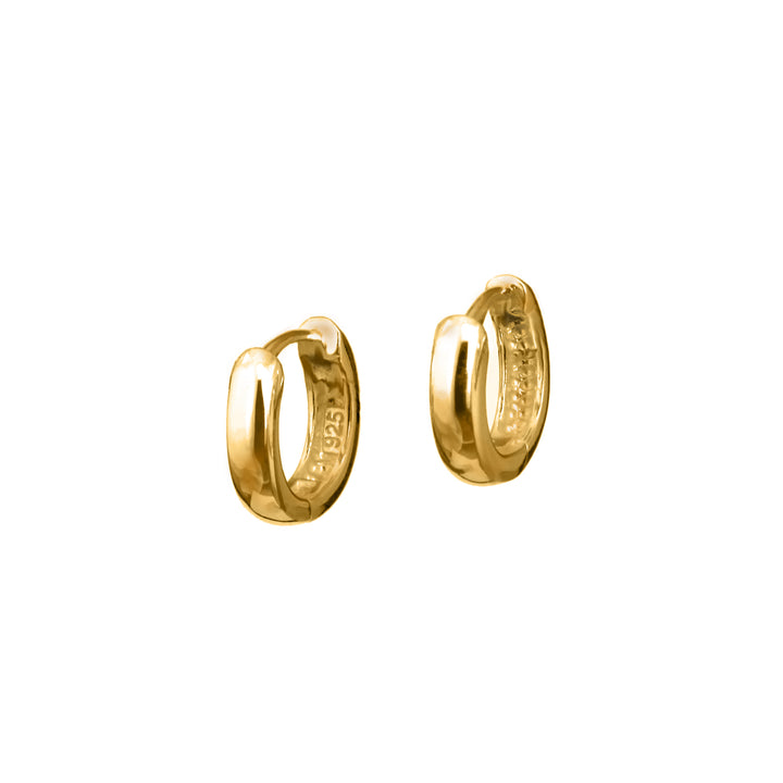 Photo of Gold Round Huggie Hoop Earrings