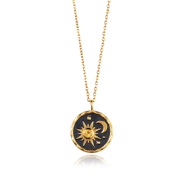 Photo of Heaven-Sent Sun & Moon Pendant in Polished Gold