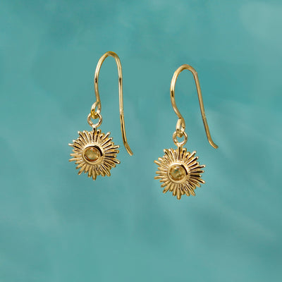 Image of Gold and Citrine Sun Earrings