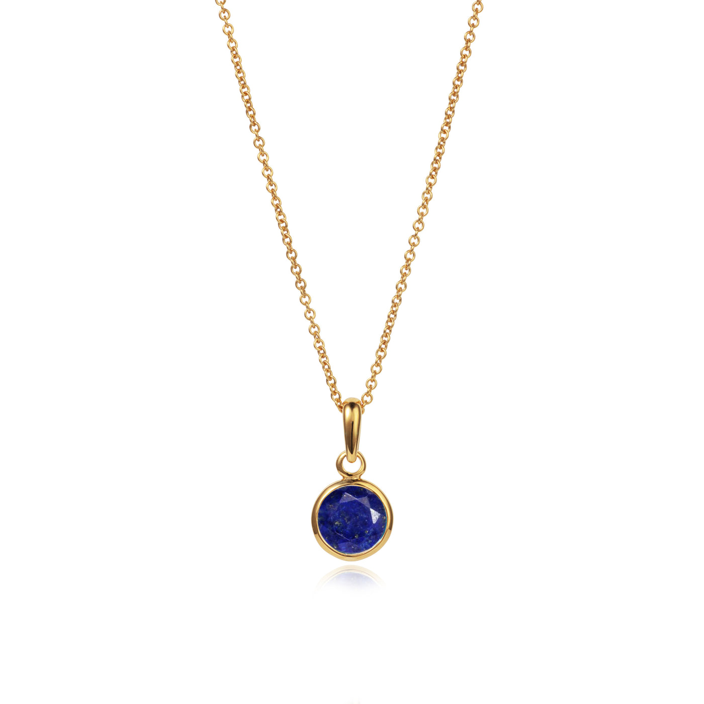 September Birthstone Necklace in Lapis Lazuli and Gold