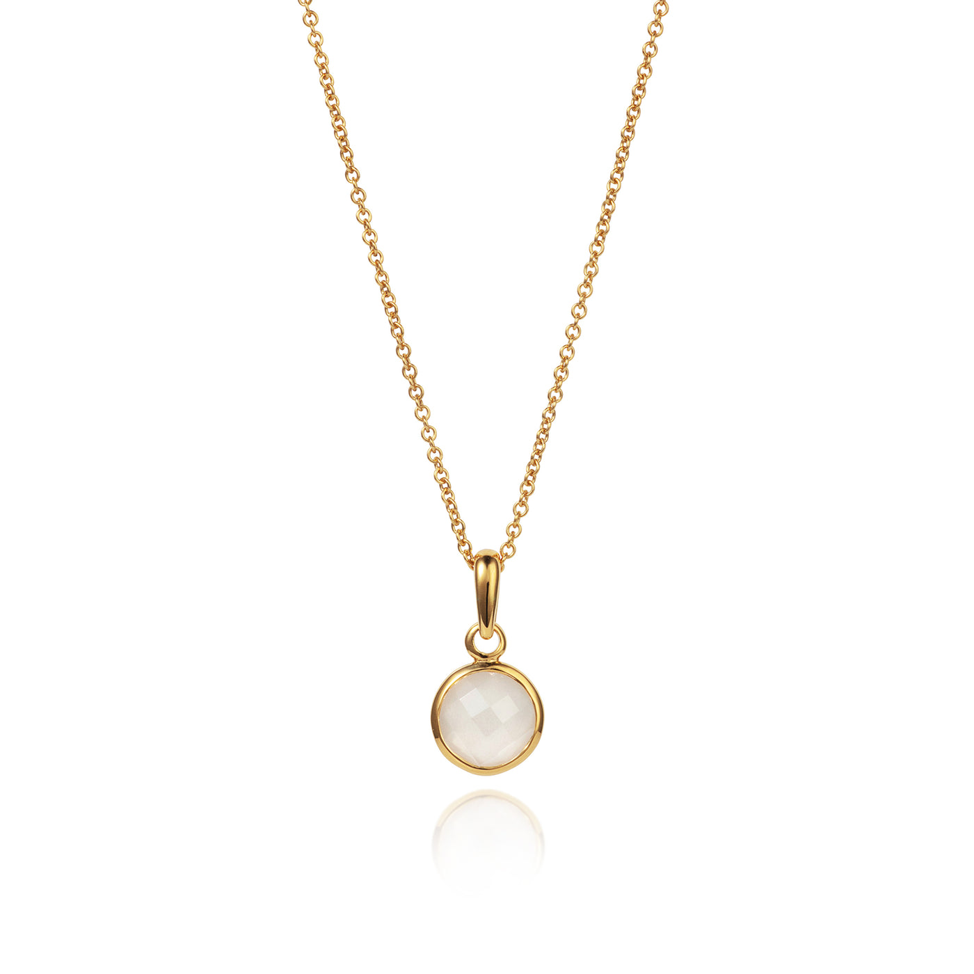 June Birthstone Necklace in Moonstone and Gold
