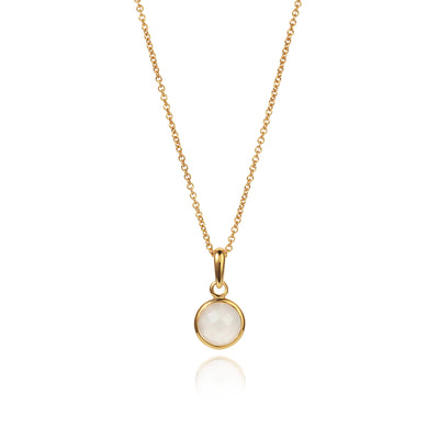 June Birthstone Necklace in Moonstone and Gold