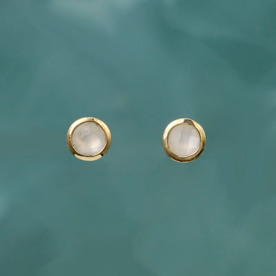 Photo of Gold and Moonstone Stud Earrings
