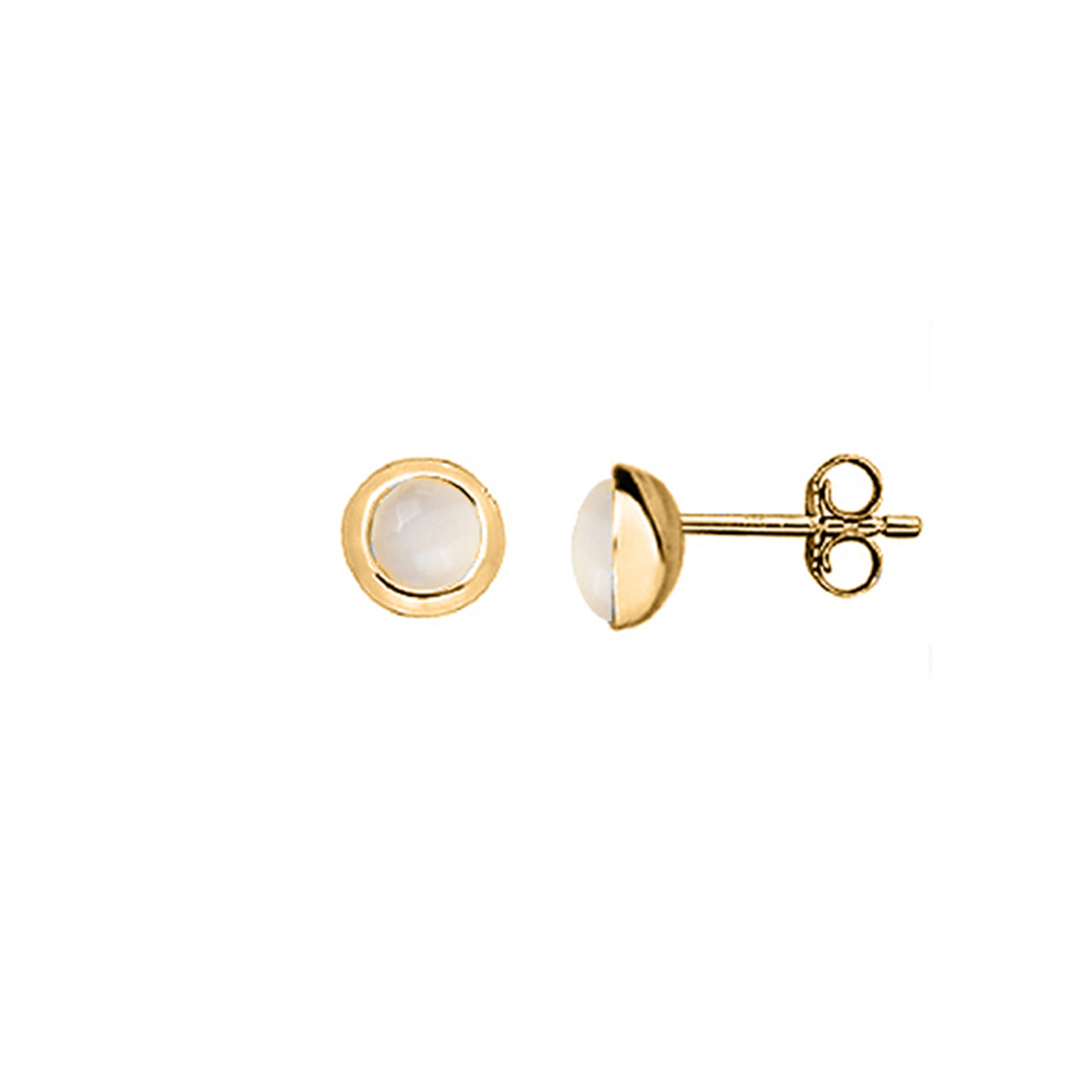 Image of Gold and Moonstone Stud Earrings