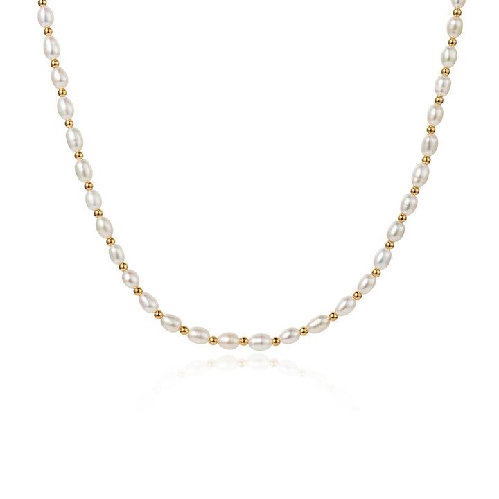 Image of Pearl Choker With Gold Beads
