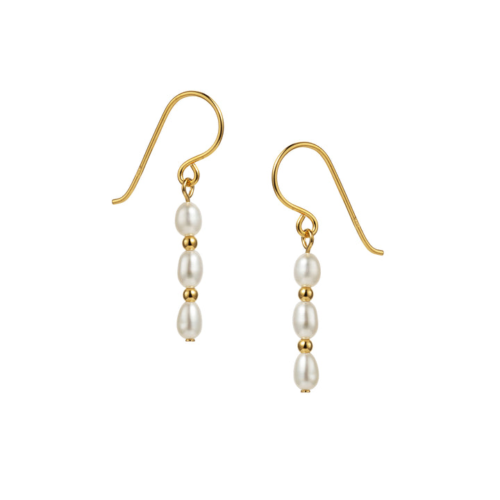 Image of Gold Freshwater Pearl Hook Earrings