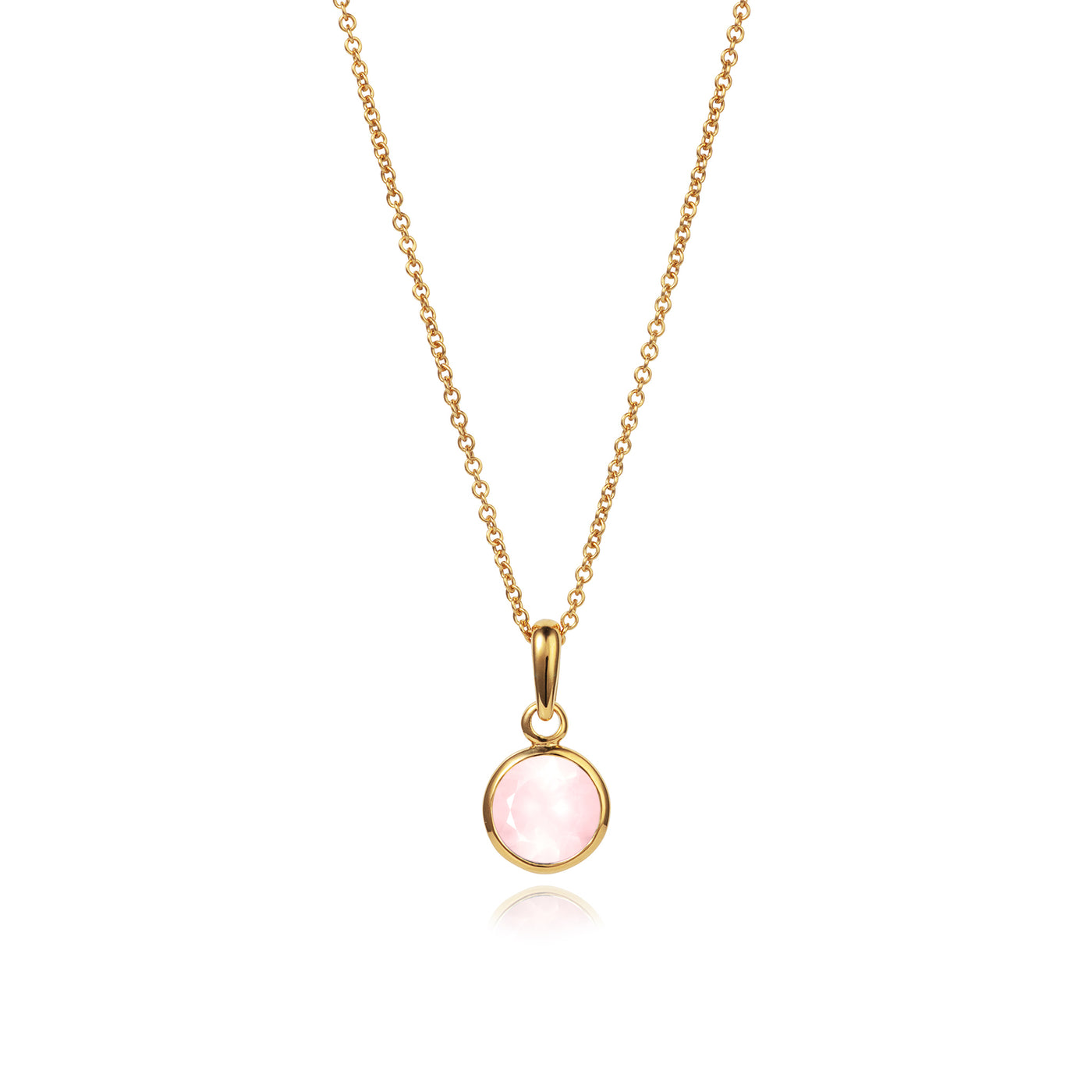 Rose Quartz Necklace Pendant In Gold