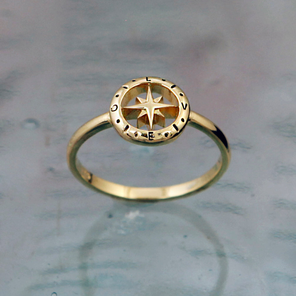 Love's Compass Gold Ring