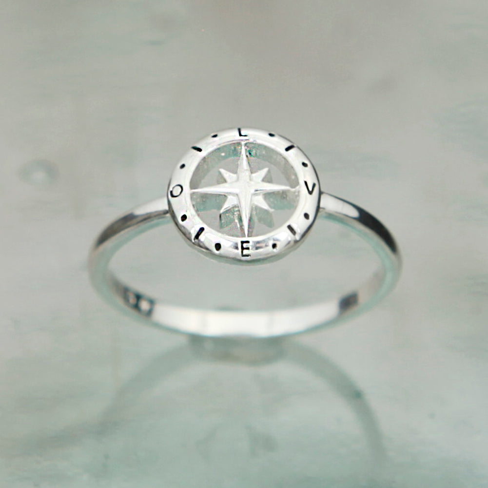 Love's Compass Silver Ring