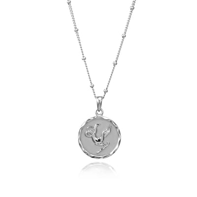 Silver Capricorn Zodiac Star Sign Necklace