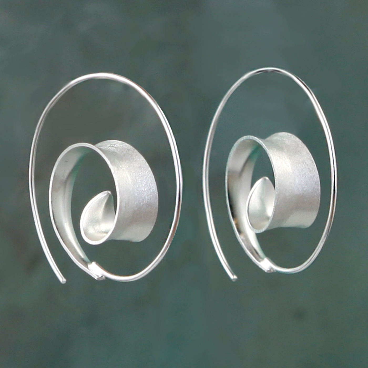 Image of Curl Hoop Silver Earrings