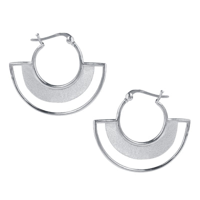 Photo of Art Deco Silver Half Hoop Earrings