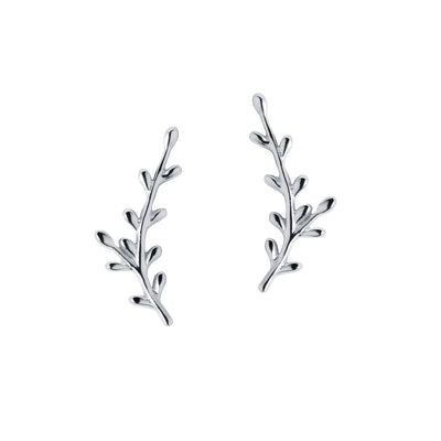 Leaf Climber Post Earring In Silver