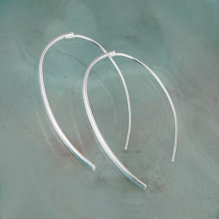 Image of Silver Threader Wishbone Earrings