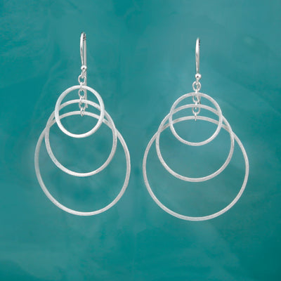 Image of Triple Hoop Silver Earrings