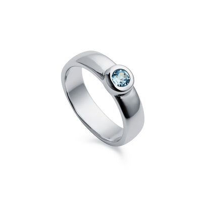 Photo of Solitaire Blue Topaz Silver Ring