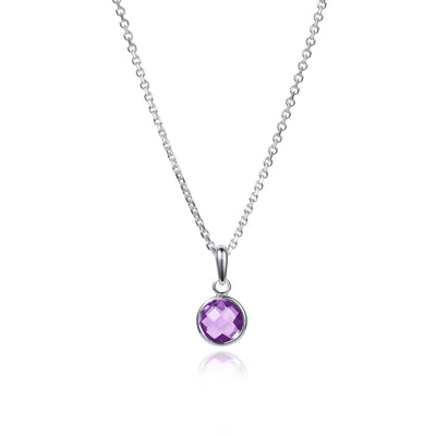February Birthstone Necklace in Amethyst and Silver