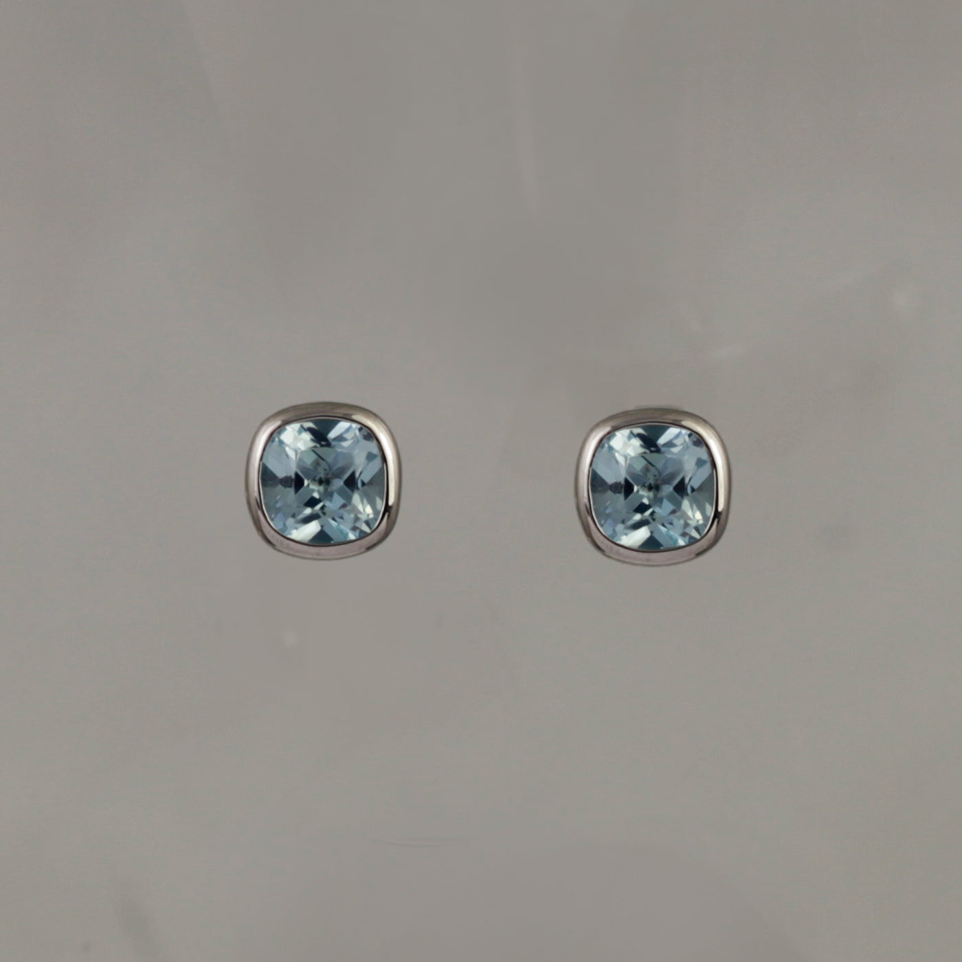 Image of Blue Topaz Silver Stud Earrings
