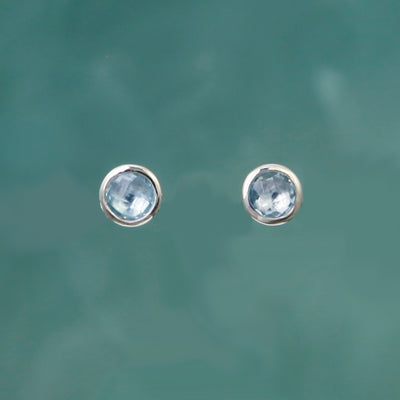 Photo of Silver and Blue Topaz Stud Earrings