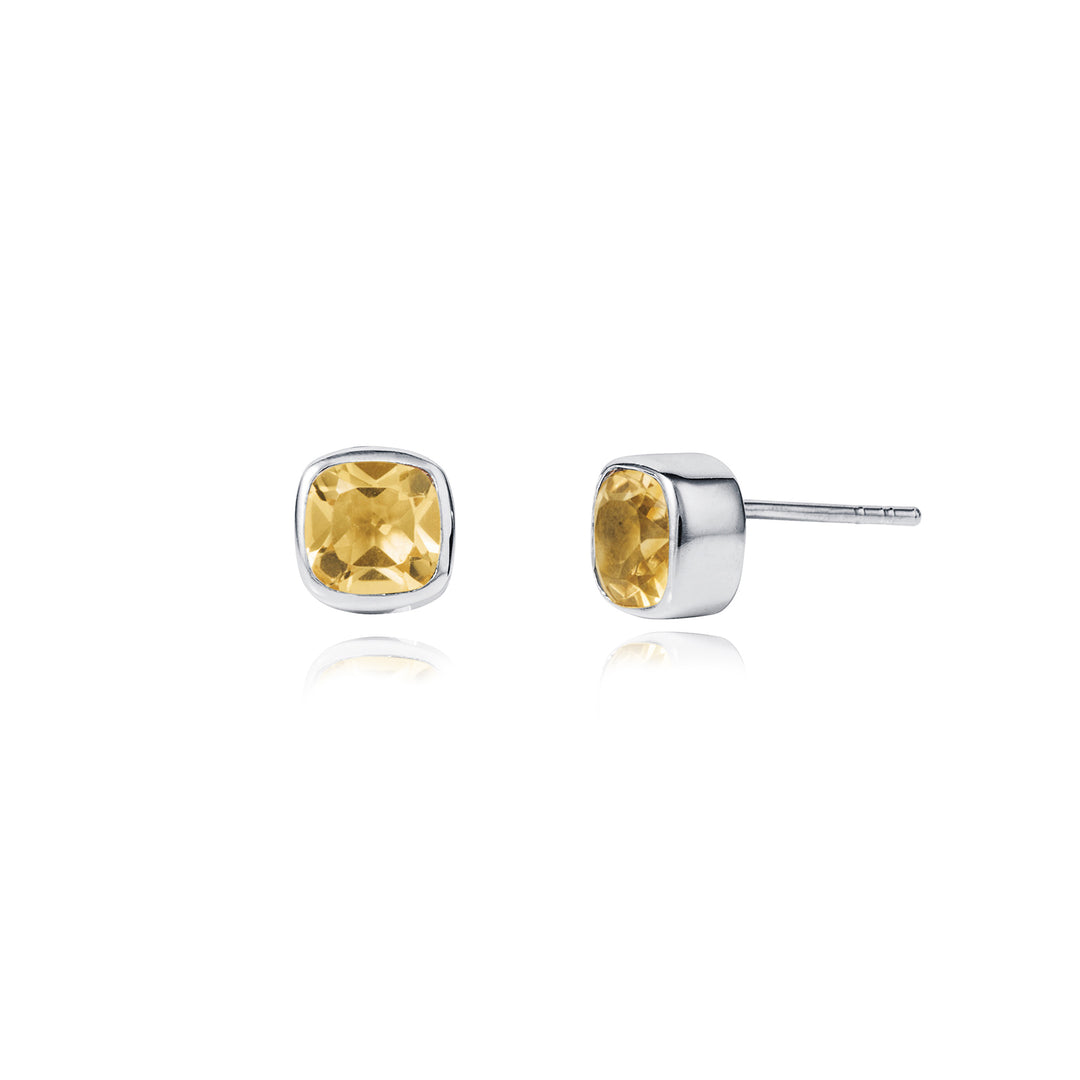 Image of Citrine Silver Stud Earrings