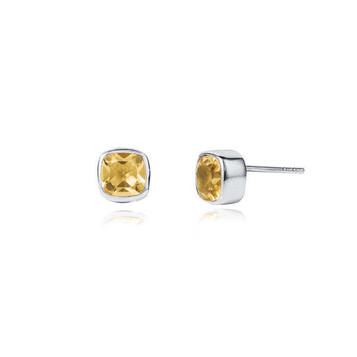 Image of Citrine Silver Stud Earrings