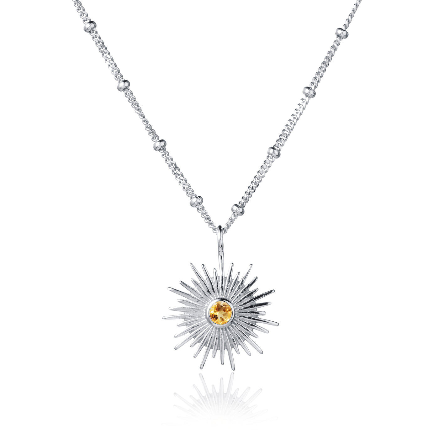 Photo of Silver and Citrine Sun Necklace