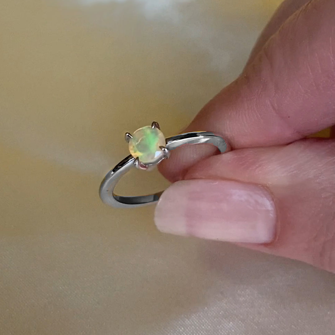 Silver Ring With Opal