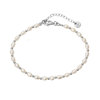 Image of Freshwater Pearl Bracelet With Silver Beads
