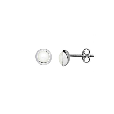 Photo of Silver and Pearl Stud Earrings