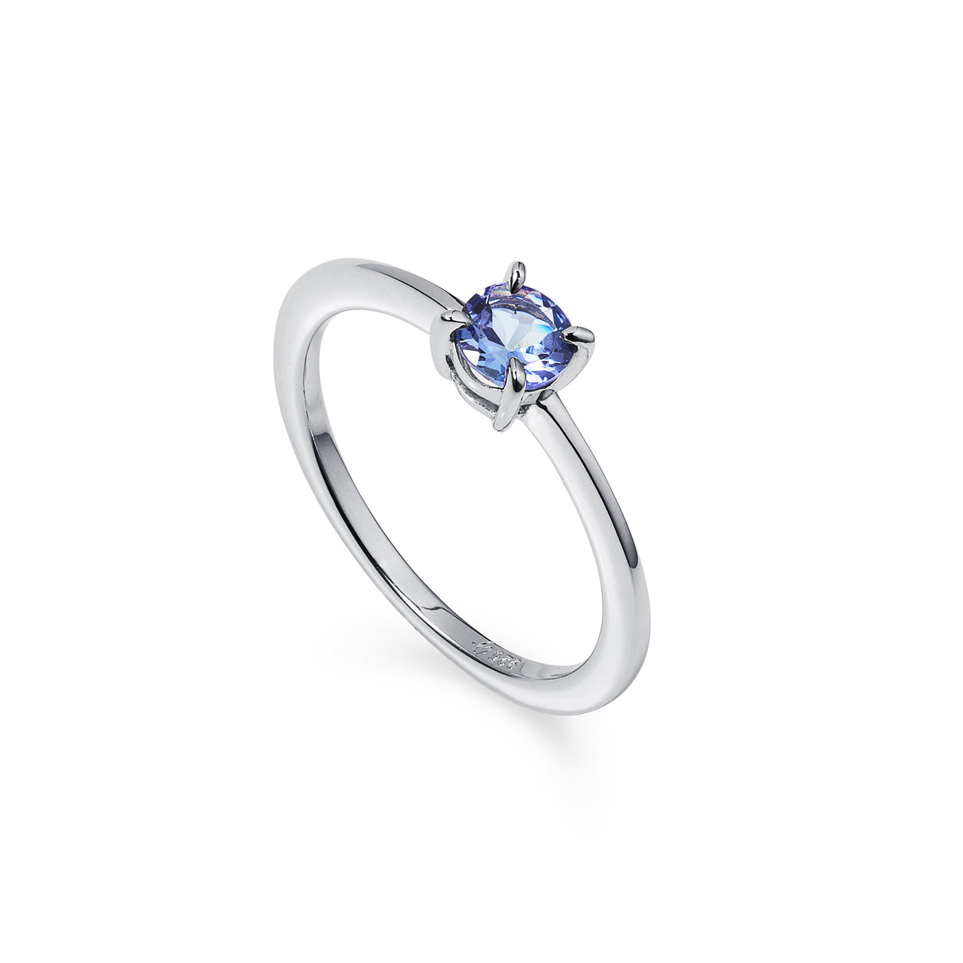 Image of Silver Tanzanite Solitaire Ring