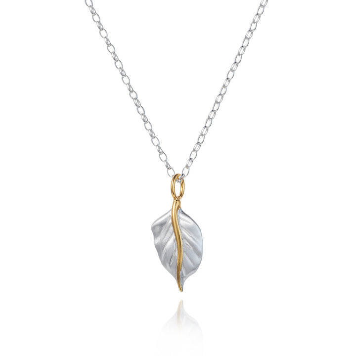 Photo of Golden Leaf Silver Pendant