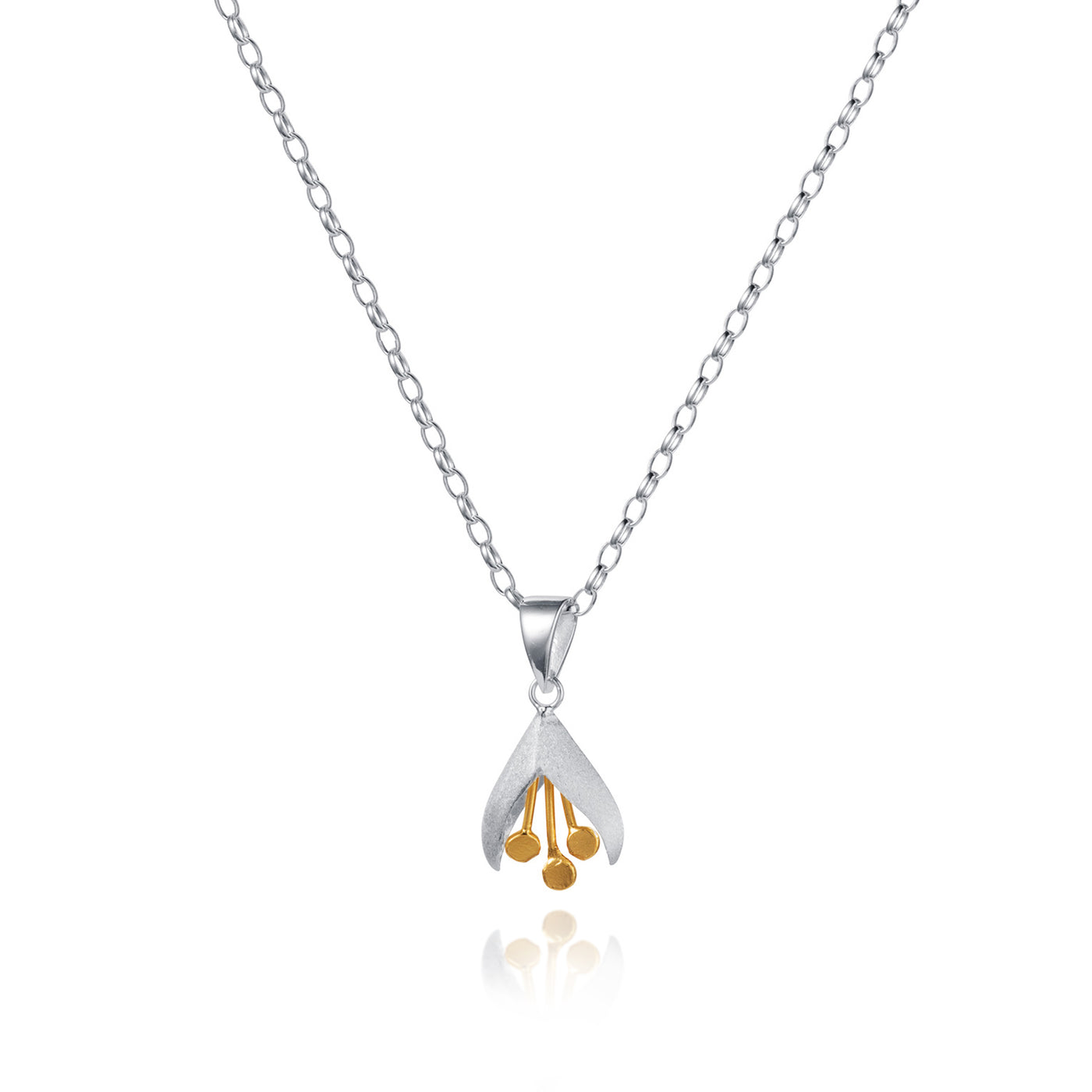 Photo of Snowdrop Silver & Gold Flower Pendant