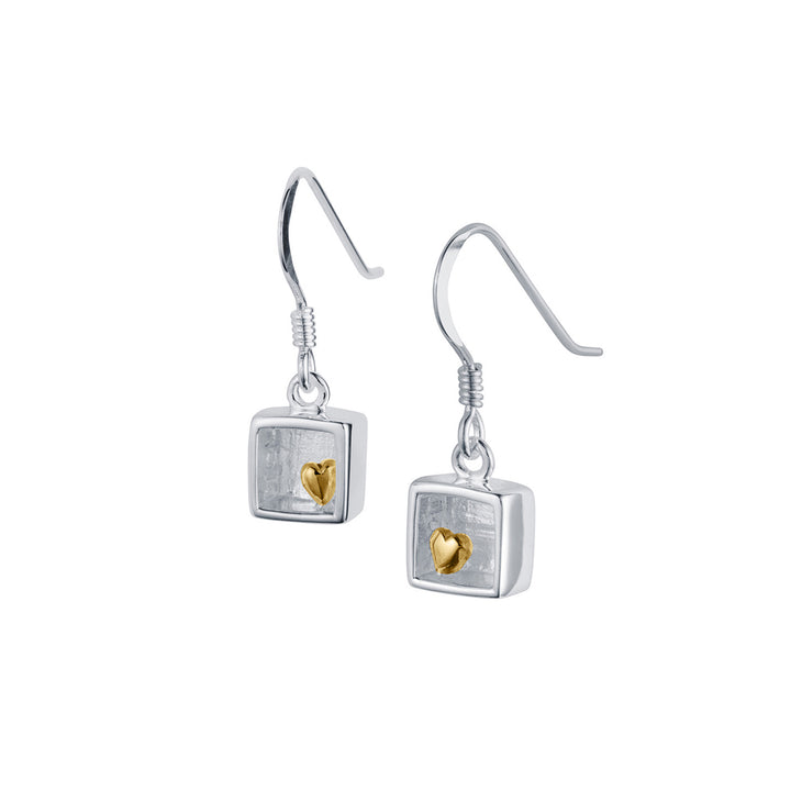 Photo of Silver Heart of Gold Drop Earrings