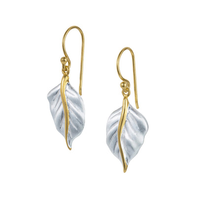 Image of Silver and Gold Leaf Earrings