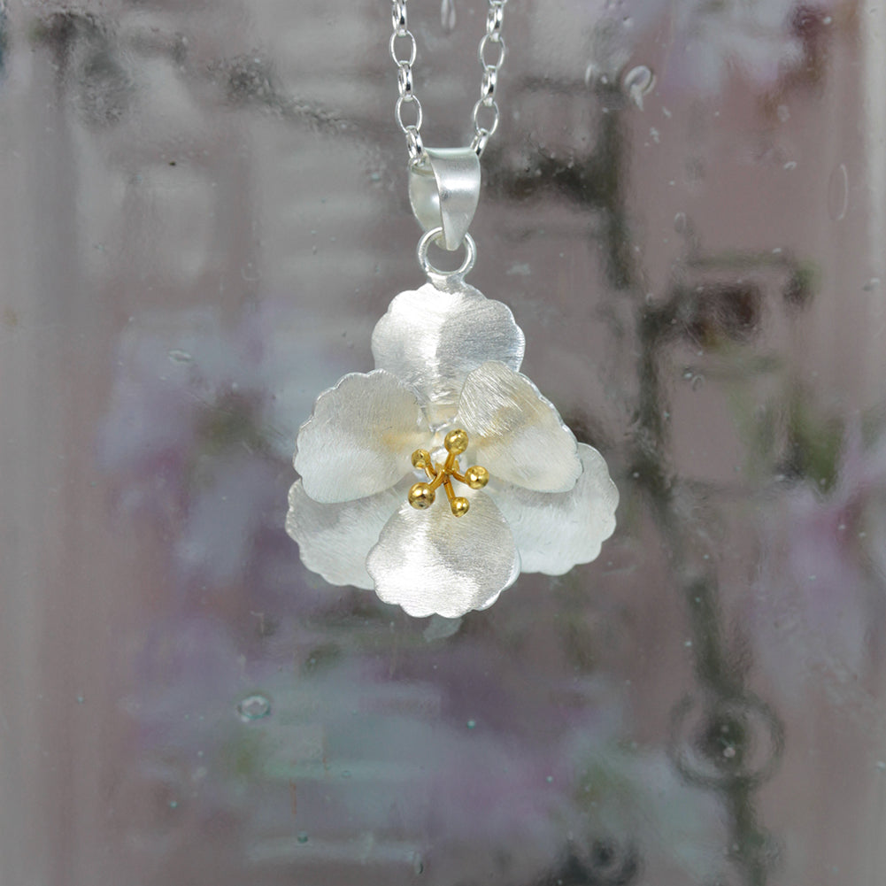 Image of Cherry Blossom Silver Flower Pendant