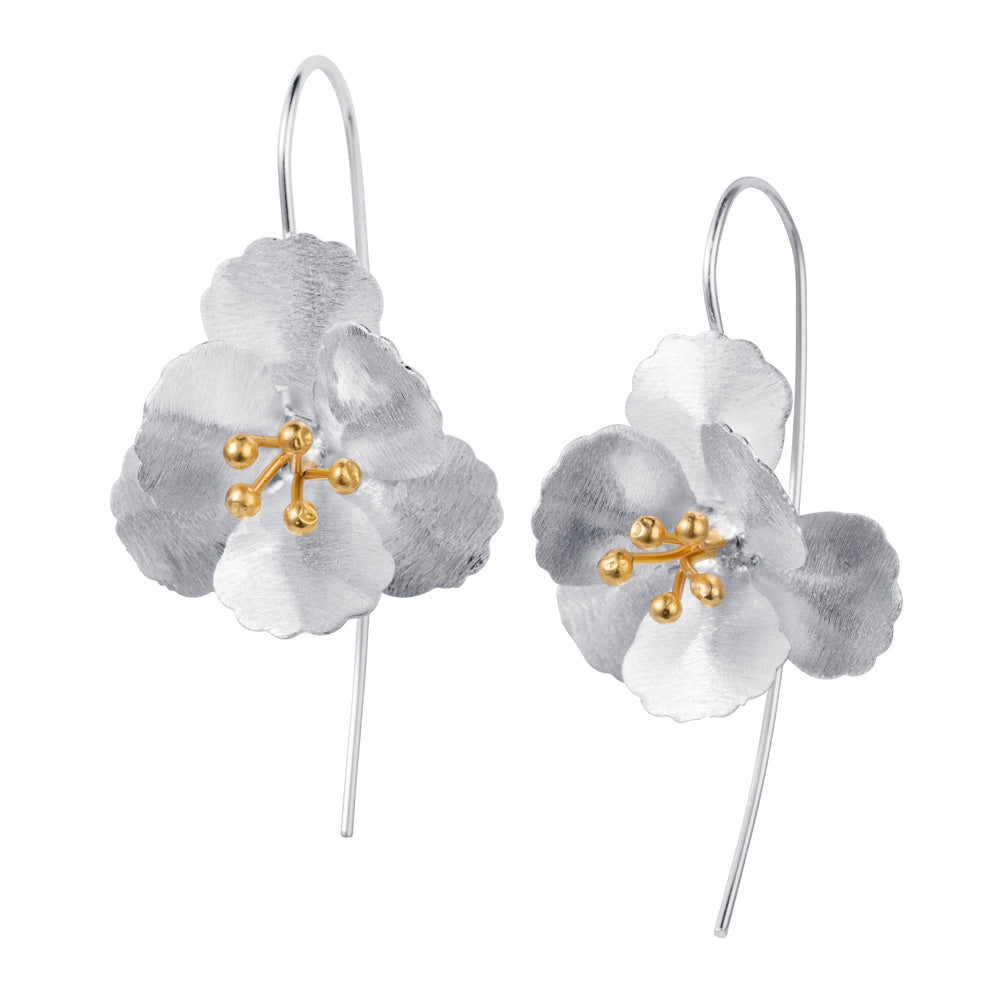 Silver & Gold Flower Earrings