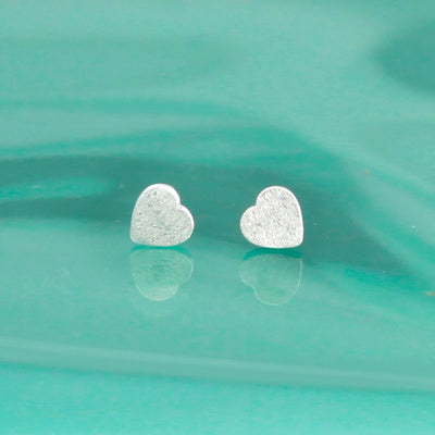 Photo of Tiny Heart Silver Stud Earrings