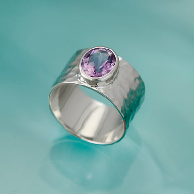 Image of Amethyst Silver Serenity Ring