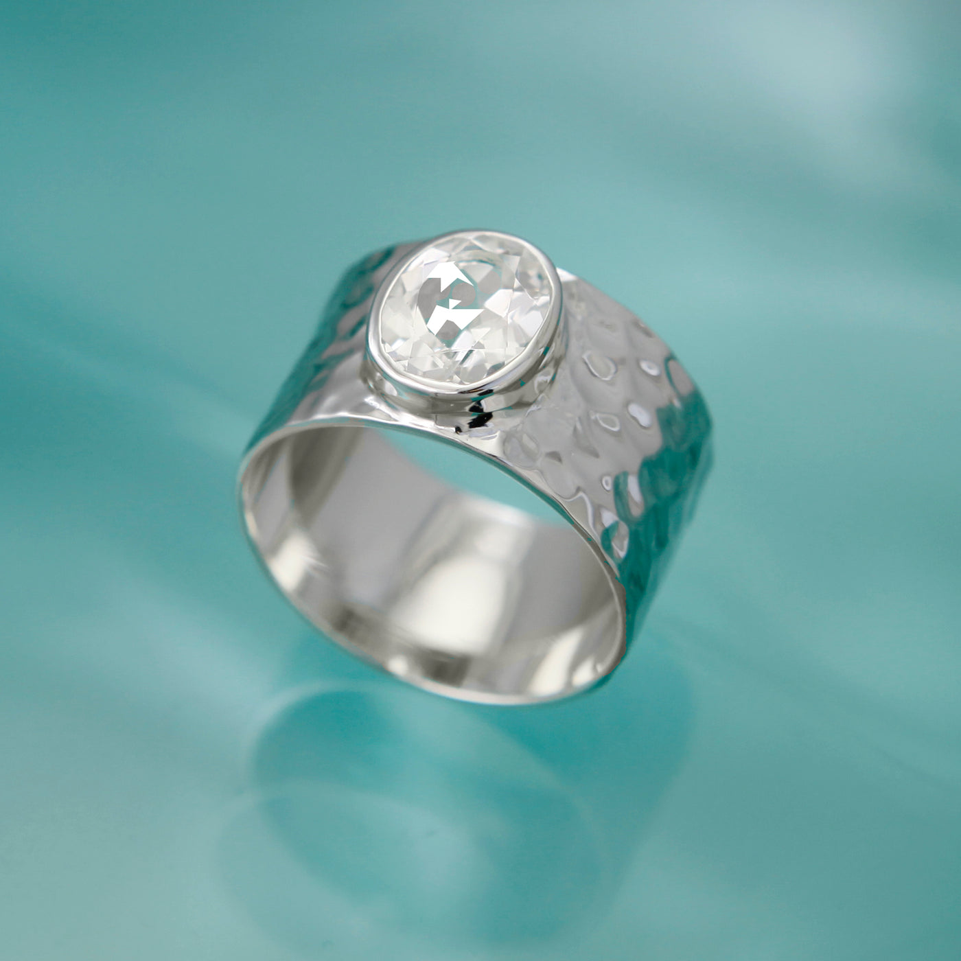 Image of White Topaz Silver Serenity Ring
